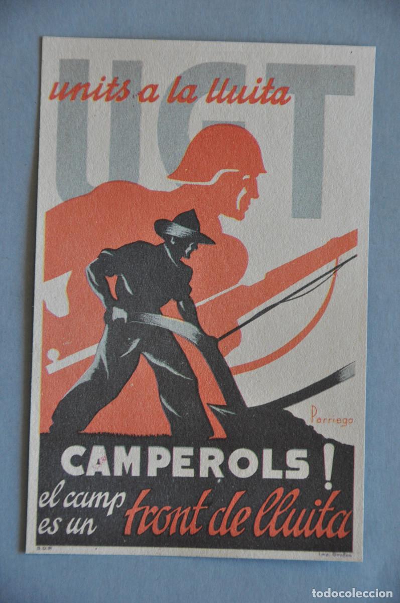 Postales: POSTAL REPUBLICANA U.G.T. - UNITS A LA LLUITA CAMPEROLS ! EL CAMP ES UN FRONT DE LLUITA