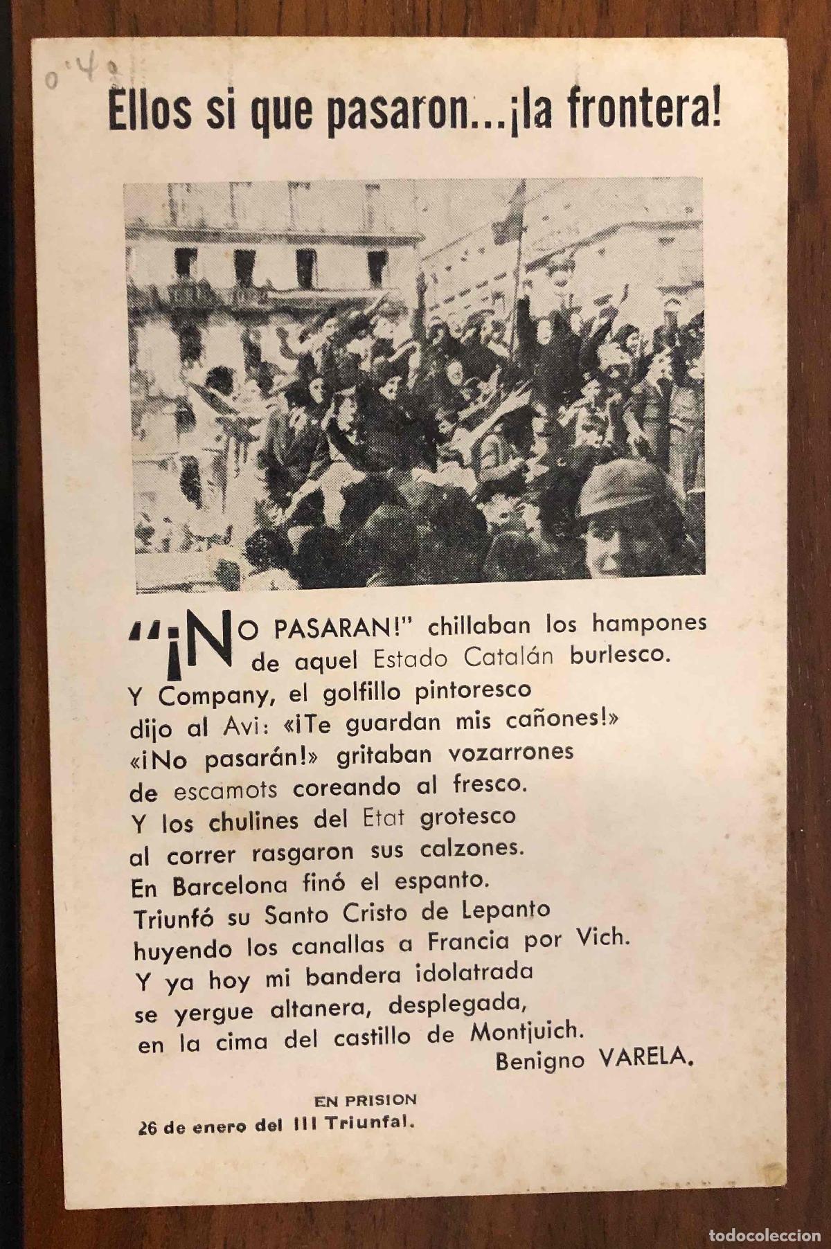 Postales: TARJETA POSTAL ELLOS SI QUE PASARON... &iexcl;LA FRONTERA! CATALU&Ntilde;A. 1939. GUERRA CIVIL