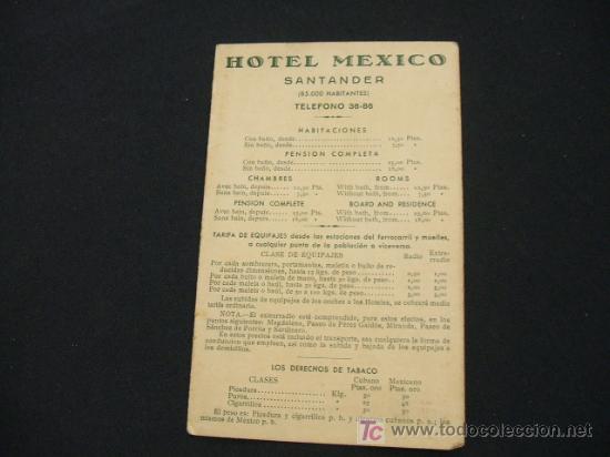 Postales: HOTEL MEXICO - SANTANDER - - Foto 2