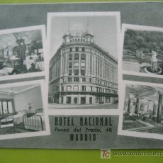 Postales: HOTEL NACIONAL. PASEO DEL PRADO, 48. MADRID. ED. A.G.MARTORELL. POSTAL SIN CIRCULAR. Lote 20511617