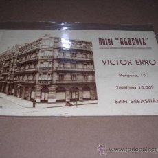 Postales: SAN SEBASTIAN HOTEL HALBENIZ - VICTOR ERRO , VERGARA 16 - POSTAL CIRCULADA 14X9 CM. 