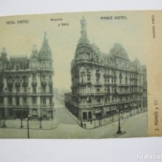 Postales: ARGENTINA-BUENOS AIRES-CECIL HOTEL & PARIS HOTEL-POSTAL ANTIGUA-VER FOTOS-(60.428). Lote 168199656