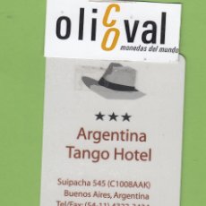 Postales: TARJETA HOTEL ARGENTINA TANGO HOTEL ARGENTINA BUENOS AIRES CSB 09/05 TH046. Lote 175393625