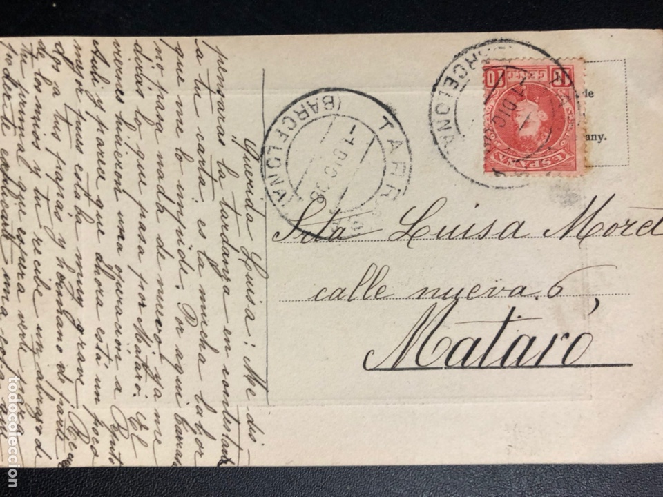 Postales: Tarjeta postal el mar.Tarrasa 1908 - Foto 3