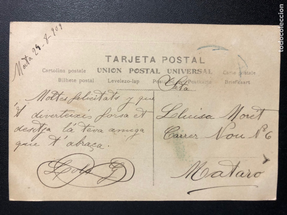 Postales: Tarjeta postal bosque y r&iacute;o 1909 - Foto 3