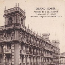 Postais: GRAND HOTEL, MADRID. ED. GRAFOS. CIRCULADA. Lote 363157575