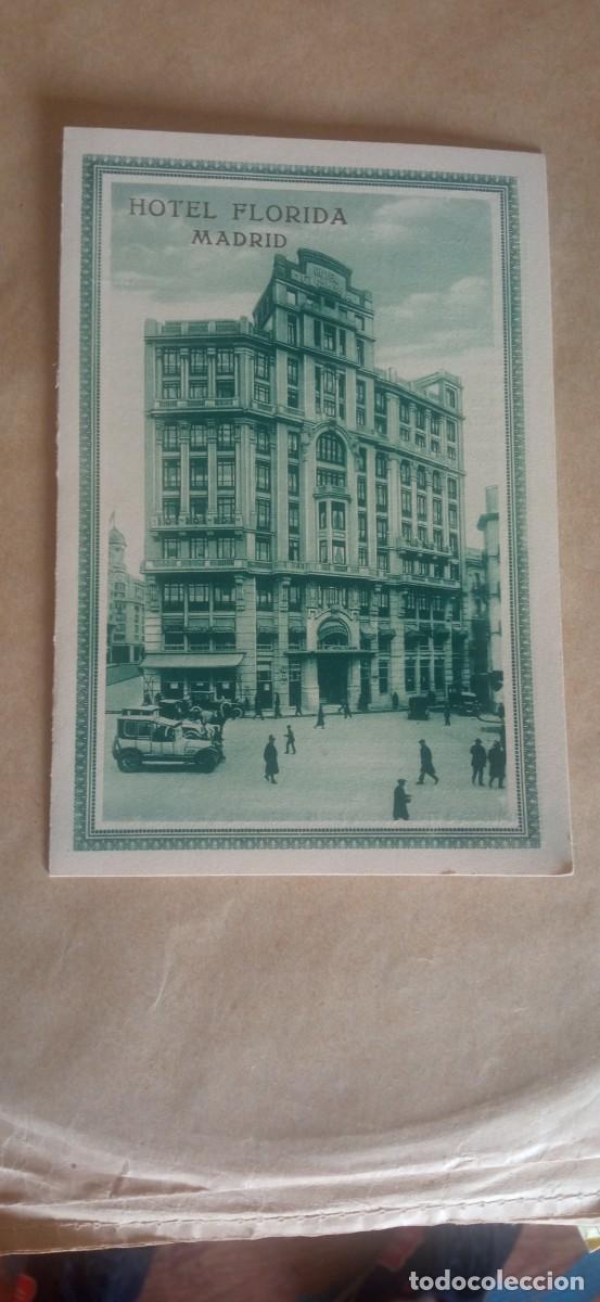 Postales: POSTAL FOLLETO PUBLICIDAD DEL HOTEL FLORIDA MADRID HELIOTIPIA DE KALLMAYER Y GAUTIER