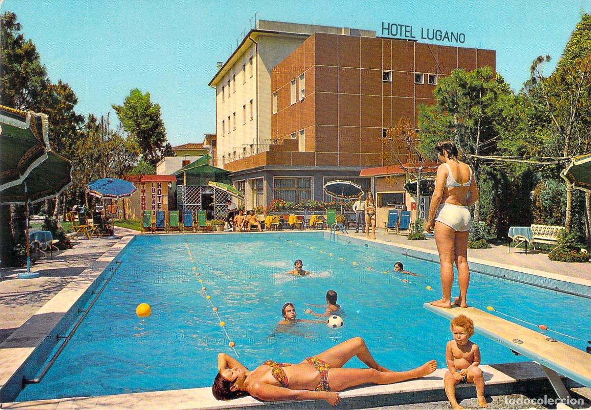 Postales: Postal Hotel Lugano en Marghera, Venecia - Escena de Piscina