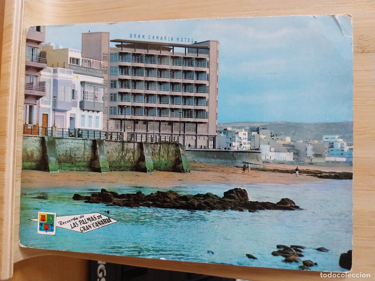 Postales: PLAYA DE LAS CANTERAS PALMAS DE GRAN CANARIA ED EURO 503 ESCRITA A&Ntilde;O 1971 ANIMADA HOTEL GRAN CANARIA