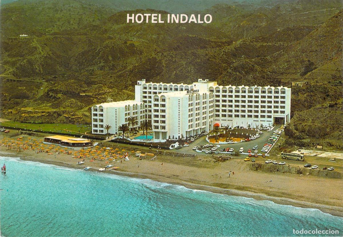 Postales: Postal Hotel Indalo en Moj&aacute;car, Almer&iacute;a - Vista A&eacute;rea y Playa