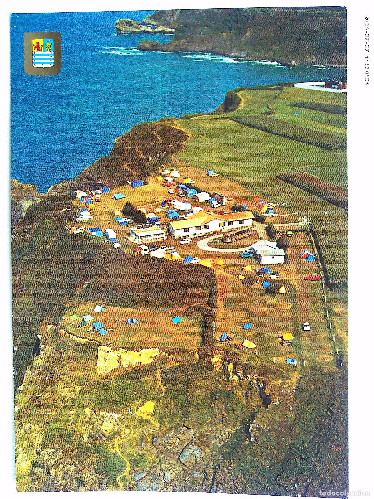 Postales: POSTAL DE LUARCA ( ASTURIAS ): CAMPING LOS CANTILES . A&Ntilde;OS 70