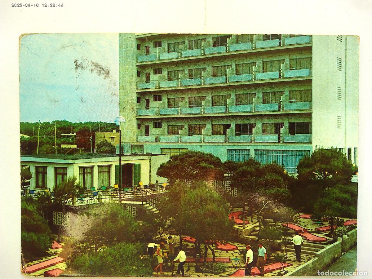 Postales: POSTAL DEL HOTEL FARRUTX , CA&acute;N PICAFORT ( MALLORCA ). CIRCULADA A ALEMANIA , A&Ntilde;OS 70