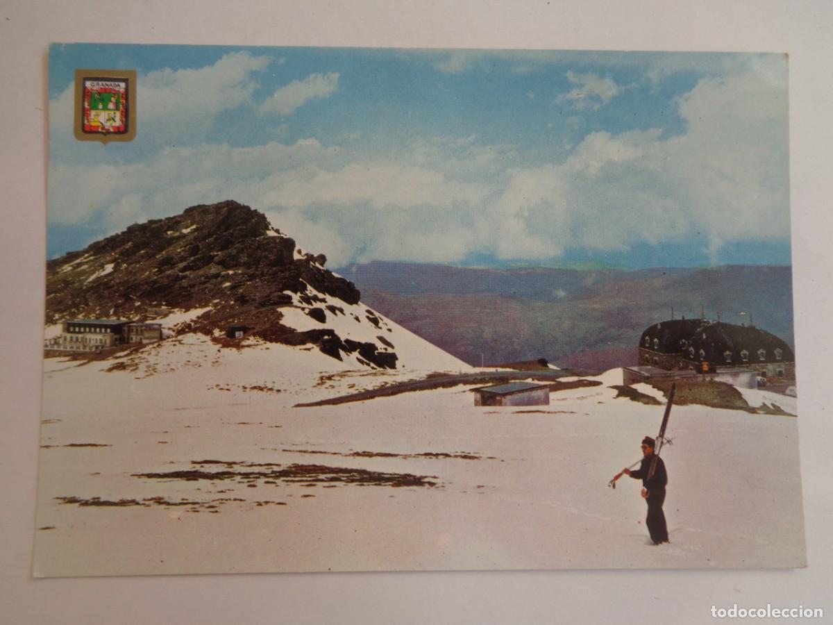 Postales: POSTAL DE GRANADA - SIERRA NEVADA : ALBERGUES Y PE&Ntilde;ON DE SAN FRANCISCO. A&Ntilde;OS 60