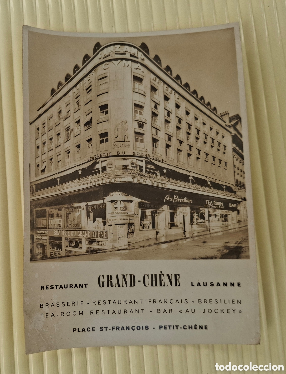 Postales: Postal sin circular del Restaurante Grand-Ch&egrave;ne de Lausanne, a&ntilde;os 60