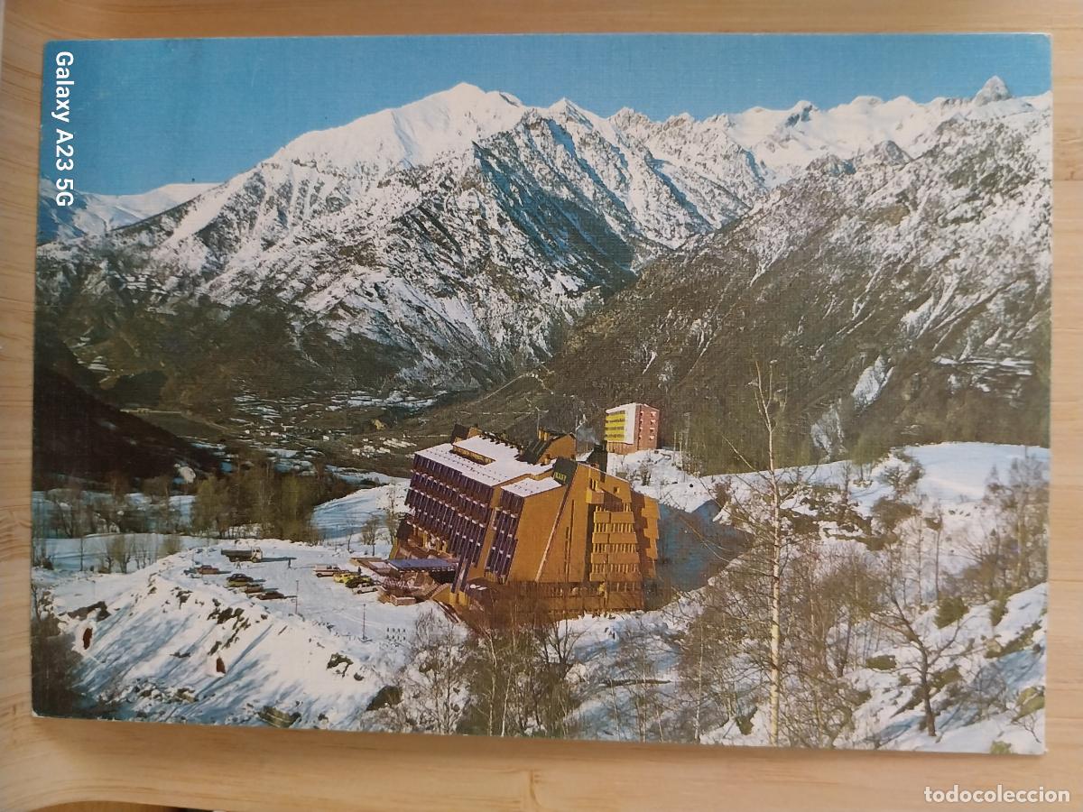 Postales: ESQUI ESTACION BENASQUE HOTEL MONTE ALBA ED SICILIA 53 SC ORIGINAL ANIMADA COCHES CLASICOS