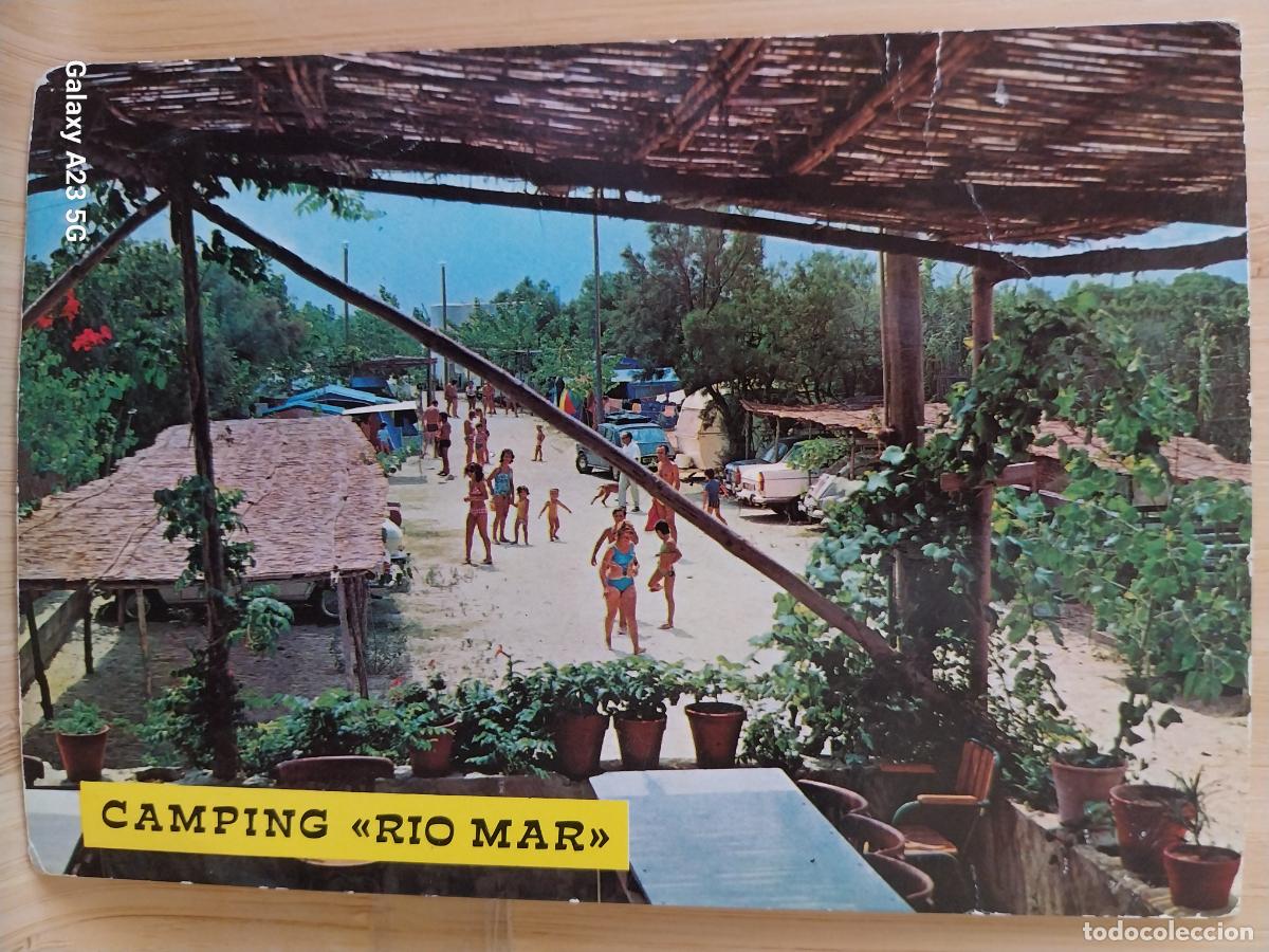 Postales: CAMPING RIO MAR OLIVA PLAYA RIO MOLINELL ED VISTA CROM 1 SC ORIGINAL CARAVANAS COCHES ANIMADA