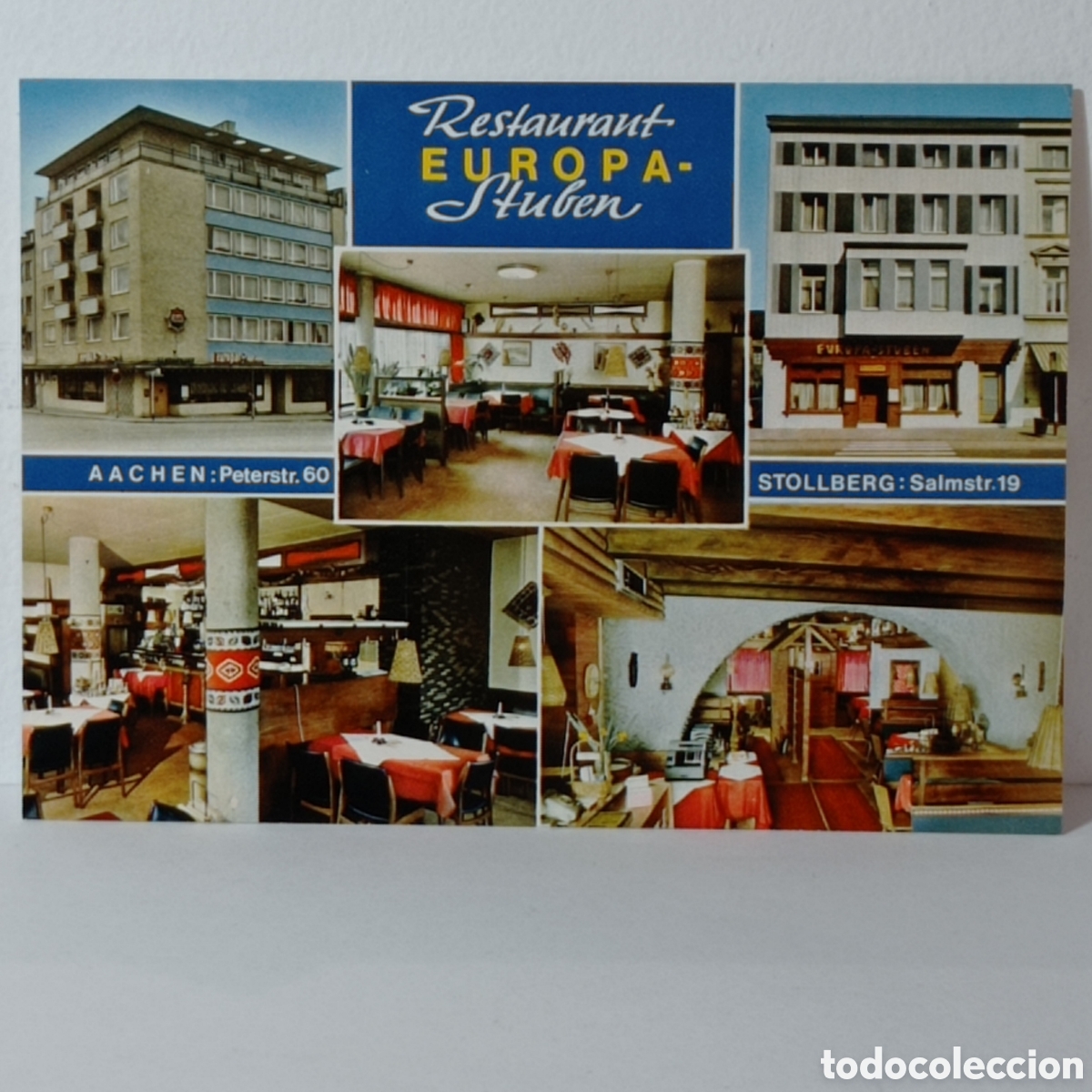 Postales: RESTAURANT EUROPA STUBEN, AACHEN (WESTFALIA) - STOLLBERG (SAJONIA)