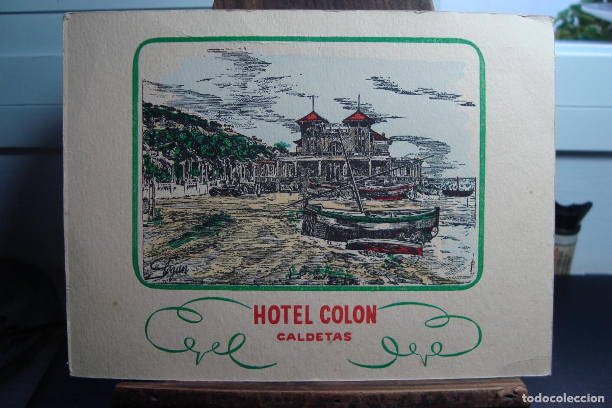 Postales: ANTIGUA POSTAL PUBLICITARIA HOTEL COLON CALDETAS BARCELONA. SLOGAN 16,5 X 12. SIN CURSAR