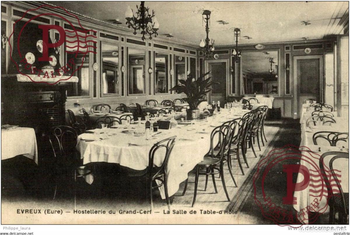 Postales: Evreux-Hostellerie du Grand Cerf-La Salle de Table-dHote.
