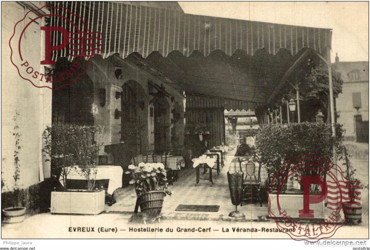 Postales: 27 EVREUX Hostellerie du Grand Cerf - La V&eacute;randa-Restaurant