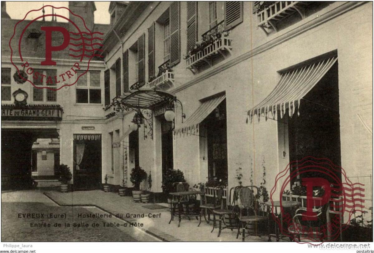 Postales: EVREUX - Hostellerie du Grand Cerf, Entr&eacute;e de la Salle de Table-dH&ocirc;te