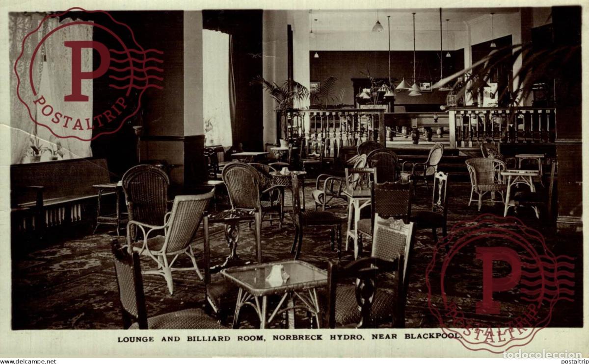 Postales: UK. LOUNGE AND BILLIARD ROOM, NORBRECK HYDRO. NEAR BLACKPOOL