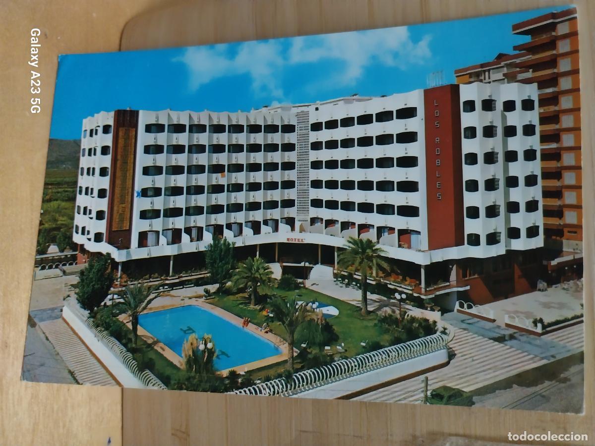 Postales: GANDIA HOTEL LOS ROBLES ED GARRABELLA 161 CIRCULADA A&Ntilde;O 1977 PISCINA ANIMADA