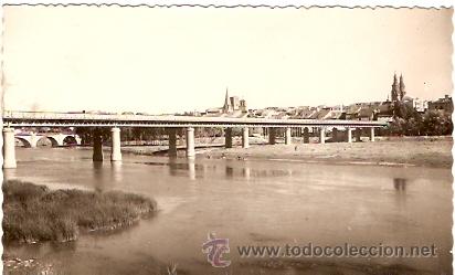 Postales: POSTAL LOGRO&Ntilde;O PUENTE DE HIERRO SOBRE EL EBRO - Foto 1