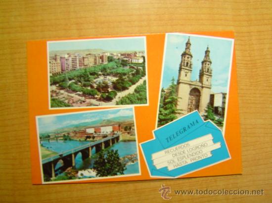 Postales: POSTAL LOGRO&Ntilde;O SIN CIRCULAR - Foto 1
