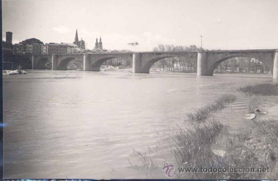 Postales: LOGRO&Ntilde;O.- R&Iacute;O EBRO Y PUENTE DE PIEDRA - Foto 1