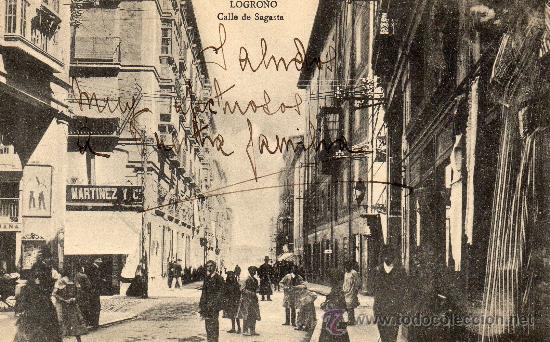 Postales: Logro&ntilde;o. Calle de Sagasta - Foto 1