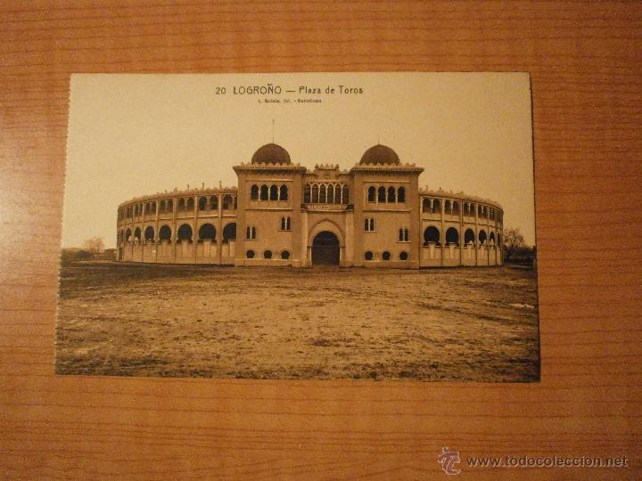 Postales: POSTAL LOGRO&Ntilde;O PLAZA DE TOROS SIN CIRCULAR - Foto 1