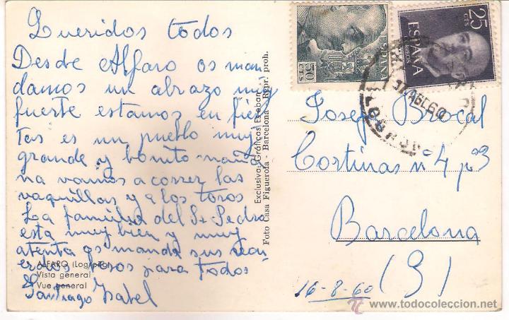Postales: POSTAL DE ALFARO ,VISTA GENERAL . - Foto 2