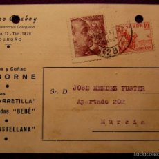 Postales: POSTAL COMERCIAL DE LOGROÑO. PEDRO CHABOY, AGENTE COMERCIAL. AÑO 1947. Lote 55355037