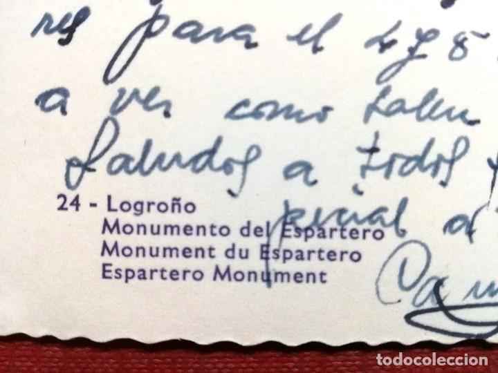 Postales: POSTAL DE LOGRO&Ntilde;O: MONUMENTO DEL ESPARTERO - Foto 3
