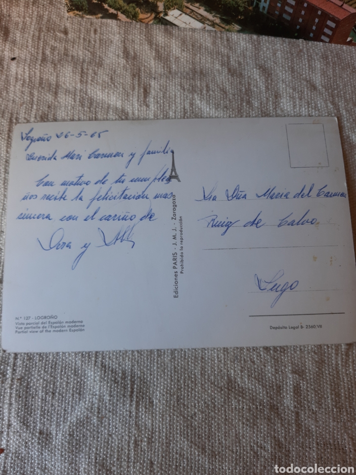 Postales: 1965 LOGRO&Ntilde;O LA RIOJA ESPOL&Oacute;N - Foto 2