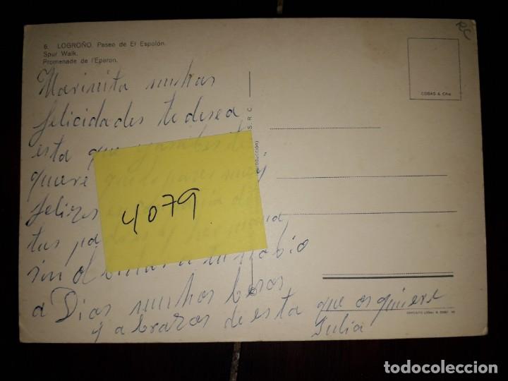Postales: N&ordm; 4079 POSTAL LOGRO&Ntilde;O PASEO DE EL ESPOLON - Foto 2