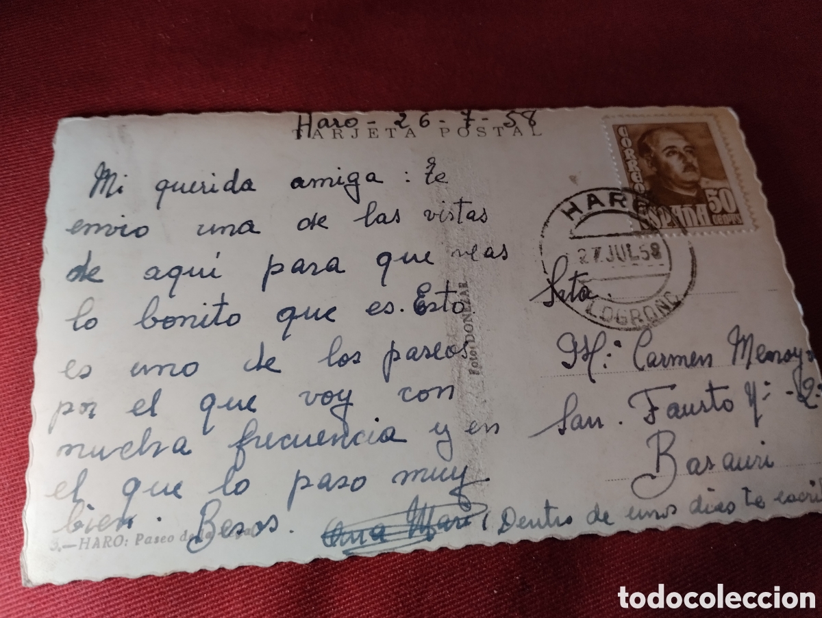Postales: 1958 POSTAL HARO. CIRCULADA - Foto 2