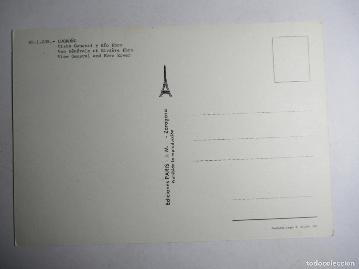 Postales: Logro&ntilde;o - Vista general y R&iacute;o Ebro - Foto 2