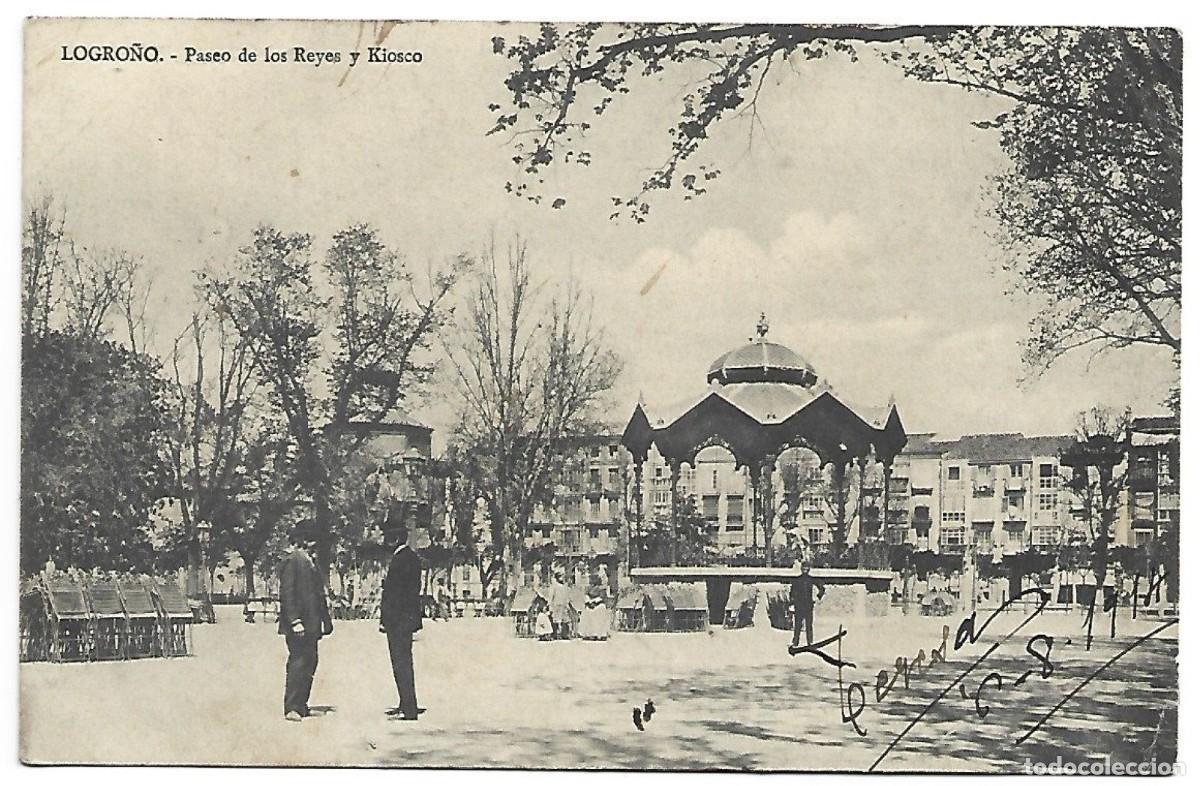 Postales: PASEO DE LOS REYES Y KIOSCO.- LOGRO&Ntilde;O - Foto 1