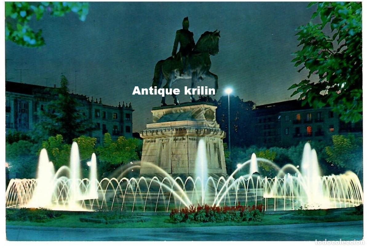 Postales: LOGRO&Ntilde;O N&ordm; 7402 PASEO DEL ESPOLON ESTATUA ESPARTERO / BEASCOA - CALPE&Ntilde;A / FRANQUEADA