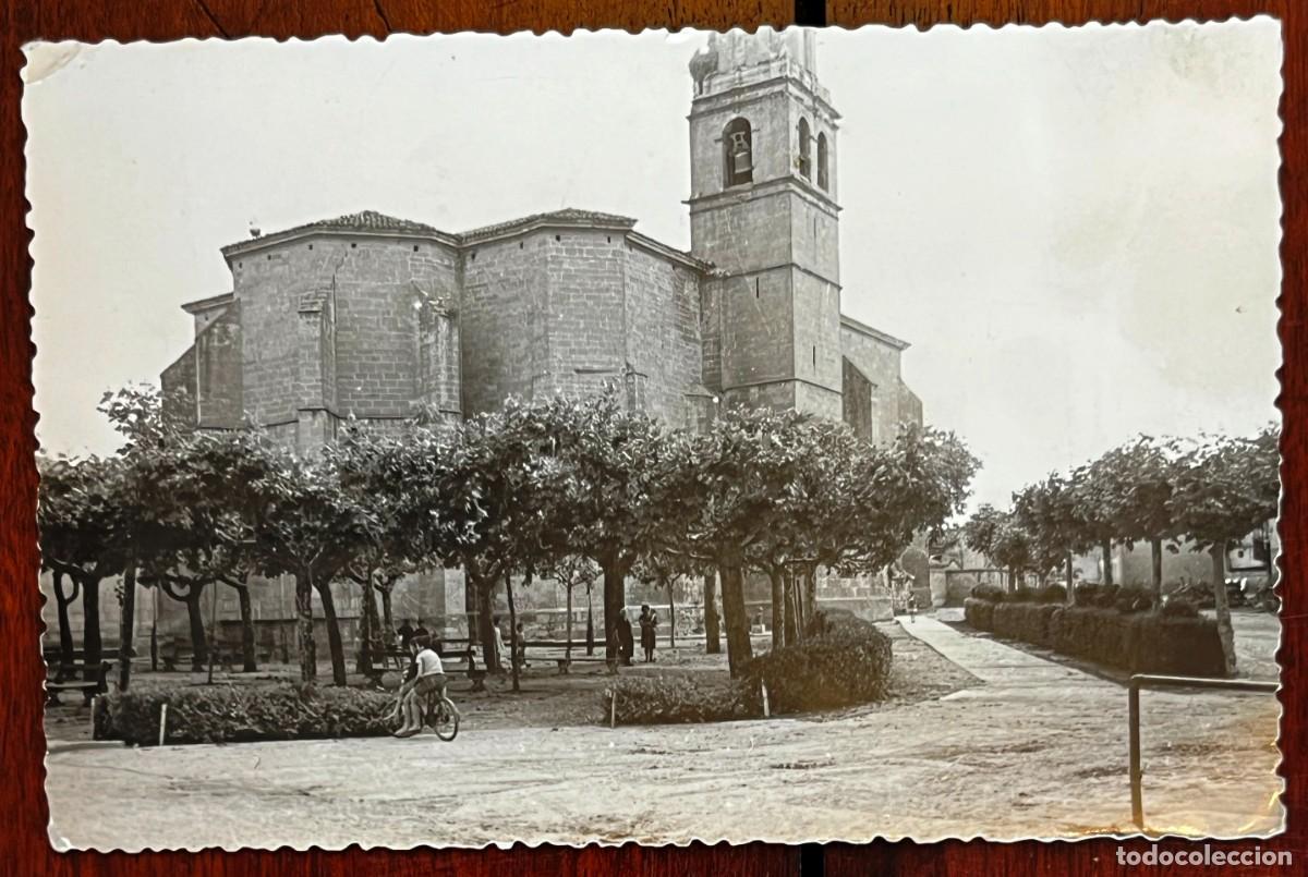 Postales: FOTO POSTAL DE FUENMAYOR (LOGRO&Ntilde;O) IGLESIA, FOTO MONTON, ESCRITA