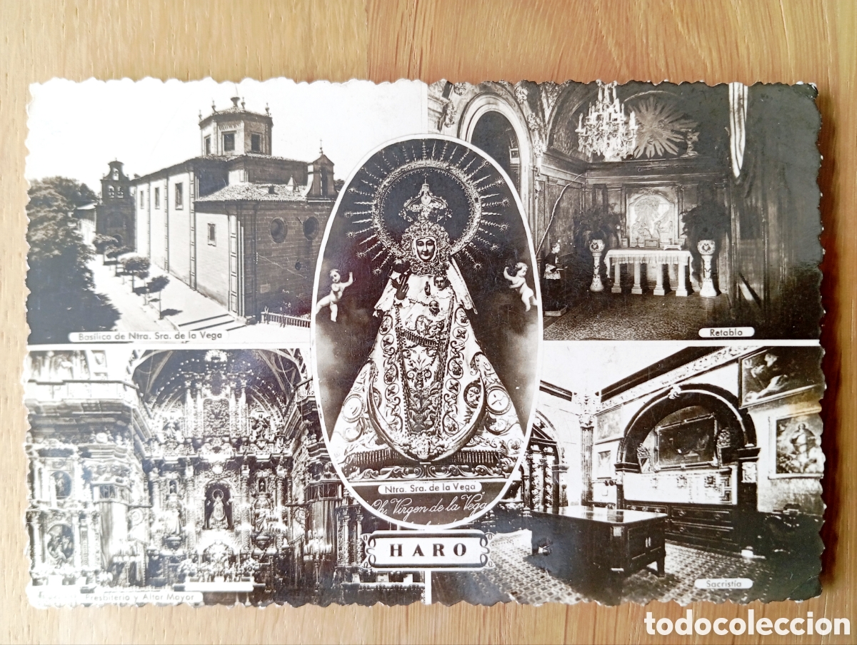 Postales: POSTAL HARO LA RIOJA ARRIBAS S/N BAS&Iacute;LICA VIRGEN DE LA VEGA ALTAR SACRIST&Iacute;A SIN CIRCULAR