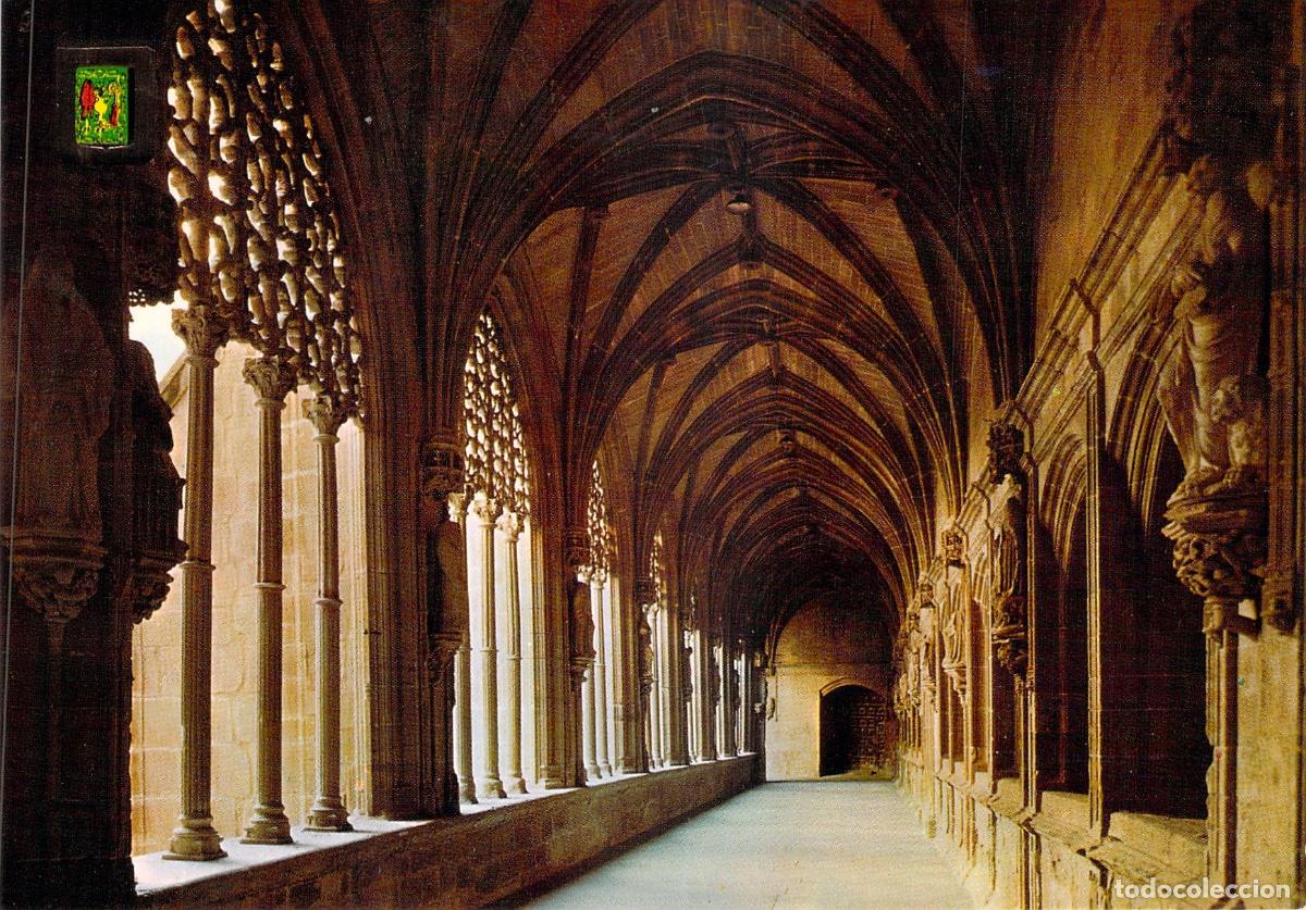 Postales: Postal Monasterio Santa Mar&iacute;a la Real N&aacute;jera Claustro de los Caballeros