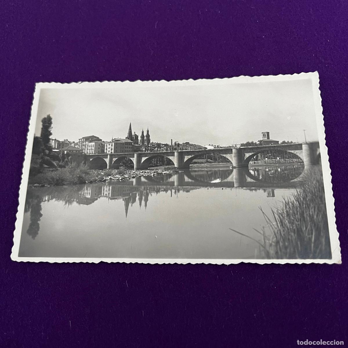 Postales: POSTAL DE LOGRO&Ntilde;O (LA RIOJA). PUENTE DE PIEDRA SOBRE EL EBRO.