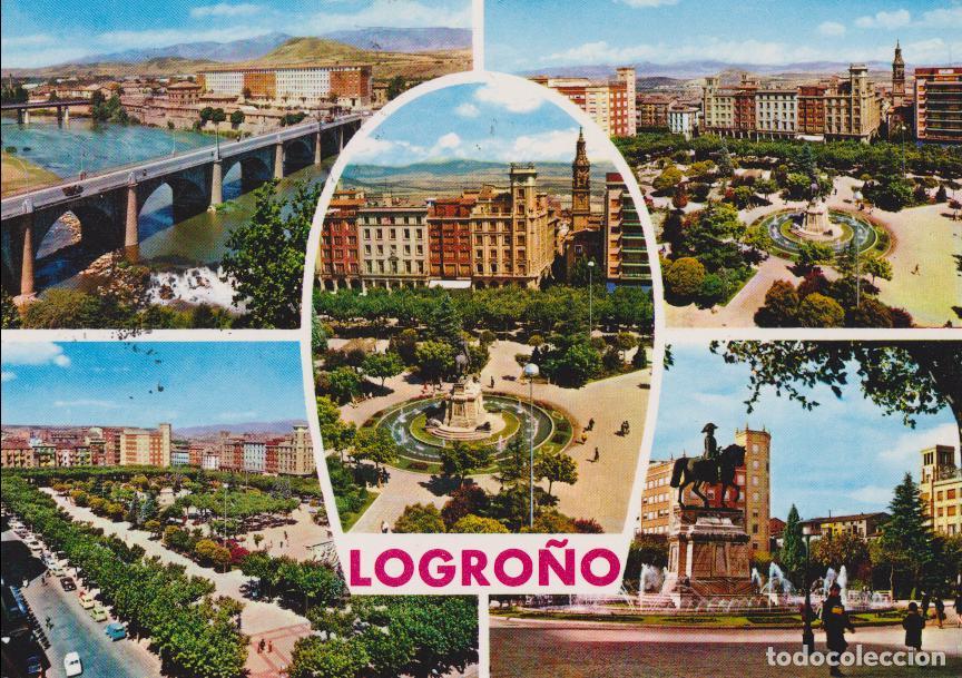 Postkarten: LA RIOJA, LOGRO&Ntilde;O, VARIAS VISTAS DE LA CIUDAD - EDICIONES PARIS N&ordm;309 - CIRCULADA