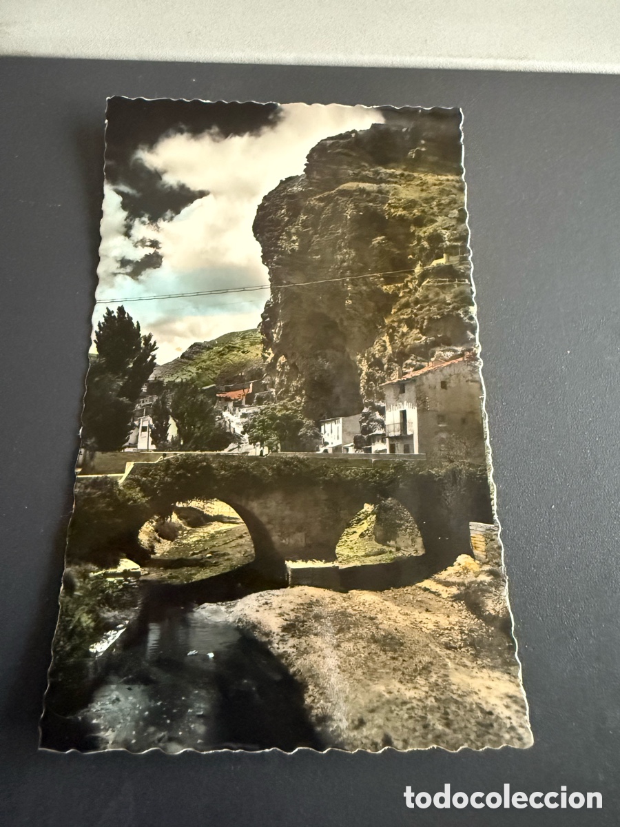 Postales: Postal. Cervera del R&iacute;o Alhama. Coloreada Puente Zamora