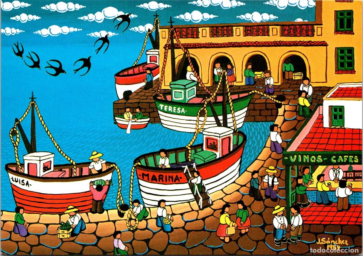 Postales: Arenys de Mar - Puerto - Na&iuml;f de J. S&aacute;nchez - Ed. (C) n&ordm; ME.36 - Barcas: Marina - Luisa &acute;Teresa