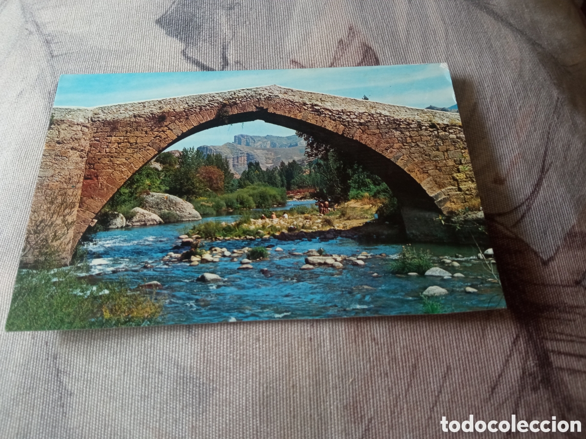Postales: Antigua postal fotogr&aacute;fica, Viguera (Logro&ntilde;o) Puente sobre el r&iacute;o Iregua