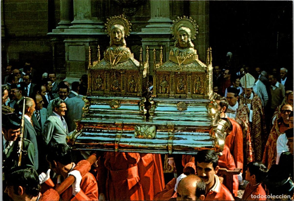 Postales: Calahorra -Santos M&aacute;rtires- S. Emeterio y San Celedonio-Procesi&oacute;n-Obispo-Mitra-B&aacute;culo-Guardia Civil